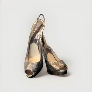 Michael Kors Women's Slingback Animal Print Peep-Toe High Heel Pumps, Size 9.5M